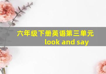 六年级下册英语第三单元look and say